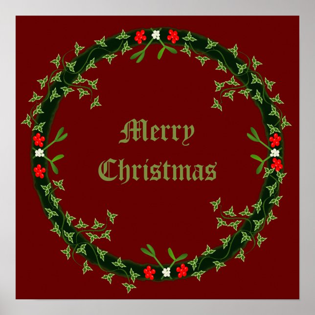 Póster Navidades góticos Personalizado Wreath (Frente)