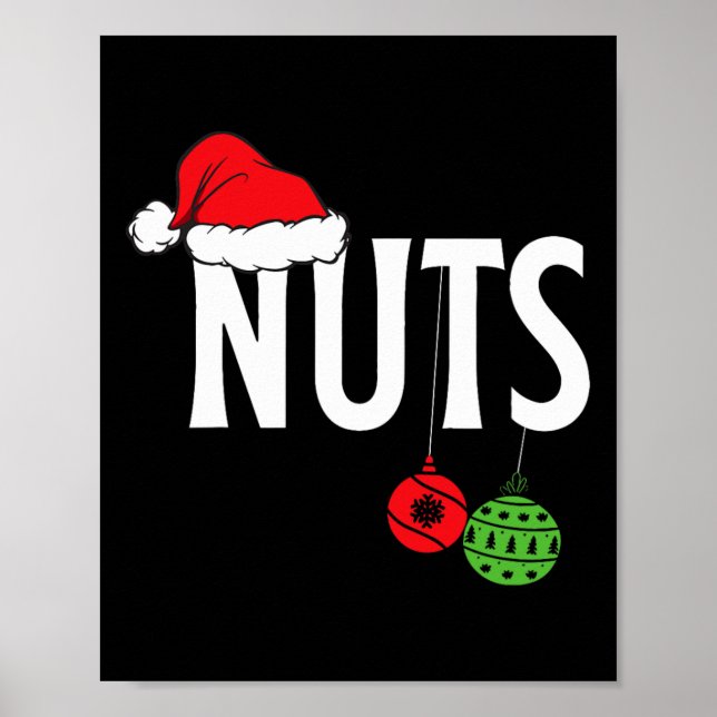 Póster Navidades graciosos de nueces de pecho castañas Pa (Frente)