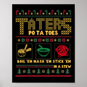 Póster Navidades graciosos destrozan papas y Navidades fe