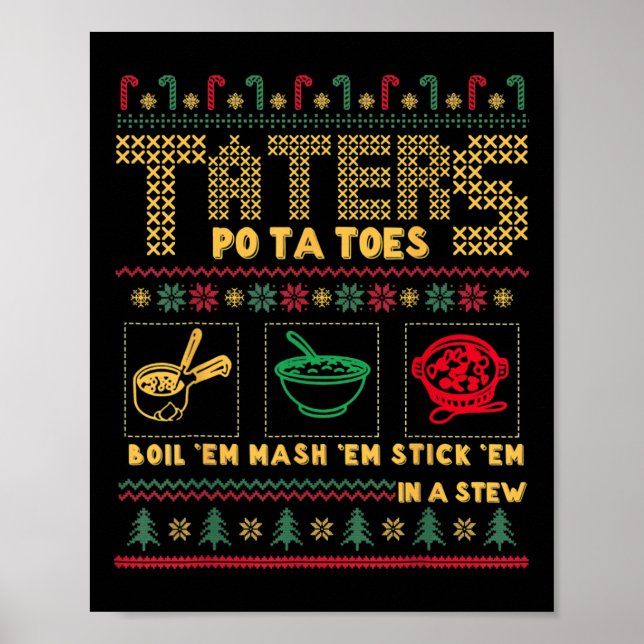 Póster Navidades graciosos destrozan papas y Navidades fe (Frente)