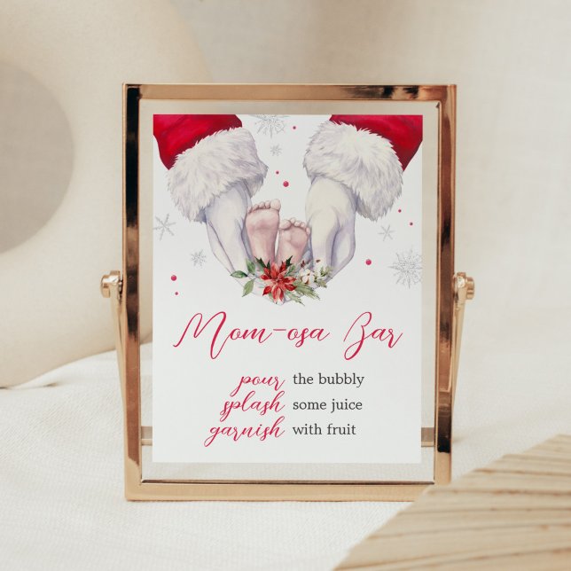 Póster Navidades Gran regalo Baby Shower Mom Osa Bar (Santa Christmas Greatest Gift Baby Shower Mom Osa Bar Sign)