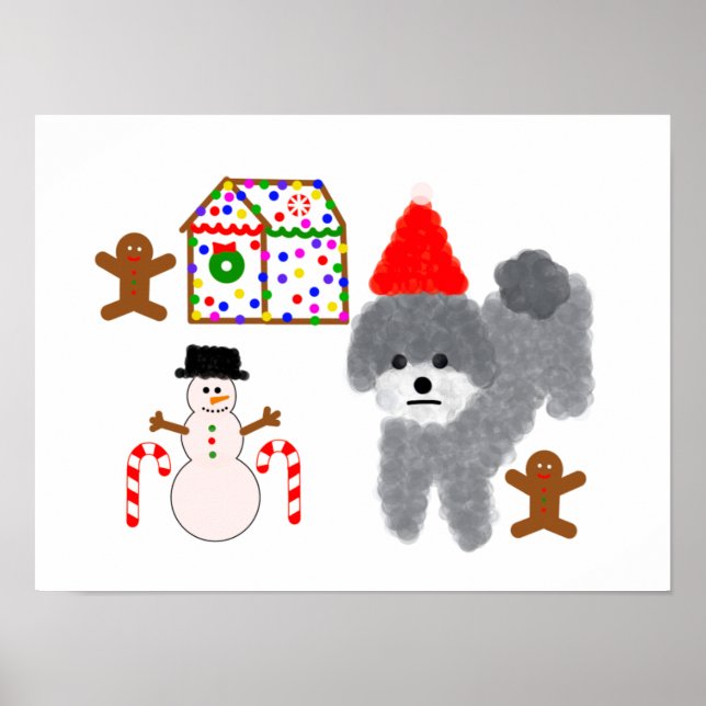Póster Navidades Gray Poodle #1-2 Poster (Frente)
