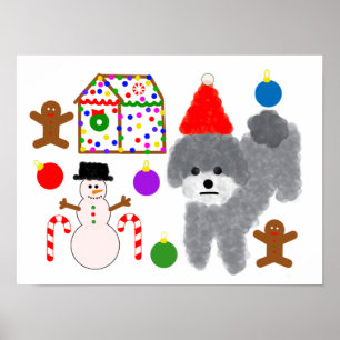Póster Navidades Gray Poodle #2-2 Poster