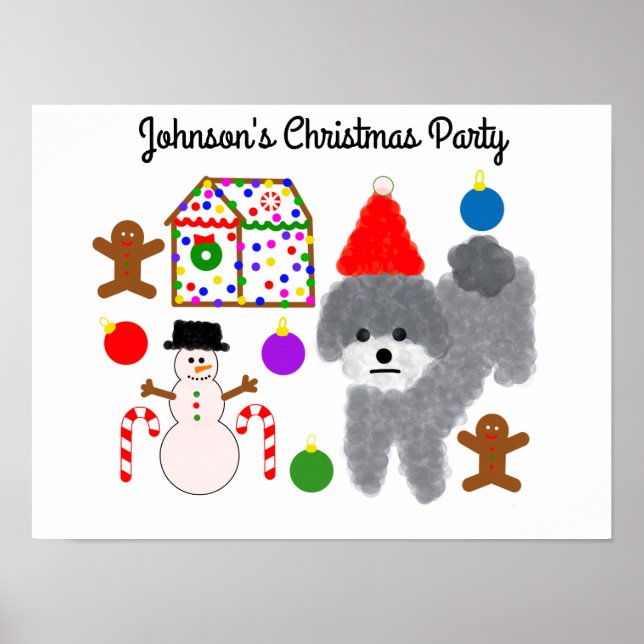 Póster Navidades Gray Poodle #2 Poster (Frente)