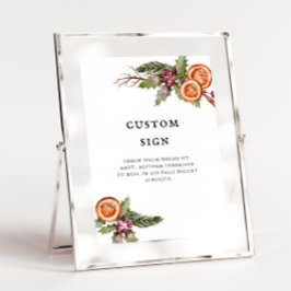 Póster Navidades Greenery Bridal Shower Personalizado Rót