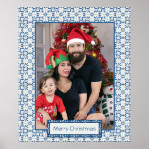 Póster Navidades grill y flores pétalos marco