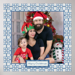 Póster Navidades grill y flores pétalos marco