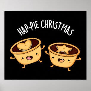 Póster Navidades Hap-pie Navidades divertidos Pie Pun Dar