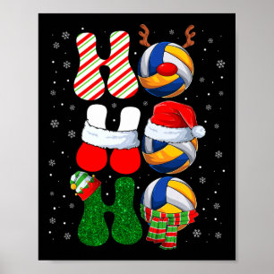 Póster Navidades Ho Ho Ho reno de Santa Elf Xmas Volleyb