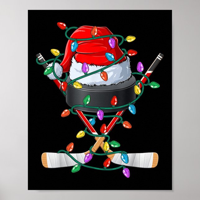 Póster Navidades Hockey Navidad Gorra Deportivo Niños de  (Frente)