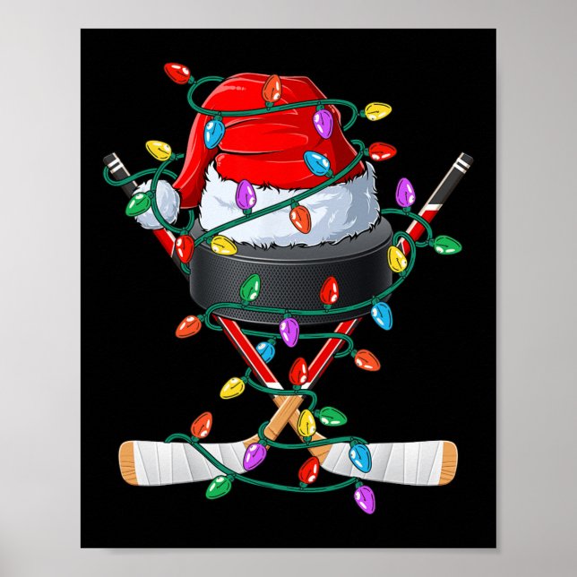 Póster Navidades Hockey Navidad Gorra Deportivo Niños de  (Frente)