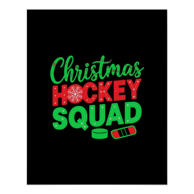 Póster Navidades Hockey Squad Digital Art Design2 (Anverso)
