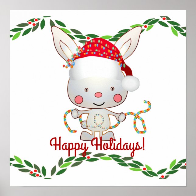 Póster Navidades Holiday Bunny (Frente)