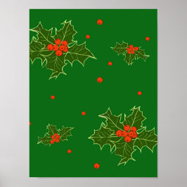 Póster Navidades Holly