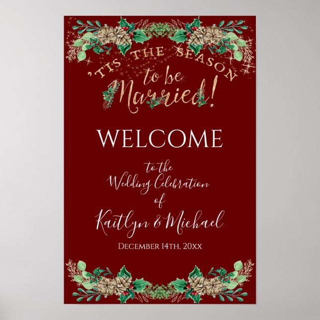 Póster Navidades Holly Gold y Boda de bienvenida a Borgoñ (Frente)