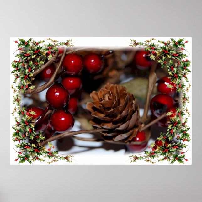 Póster Navidades Holly y Pinecone (Frente)