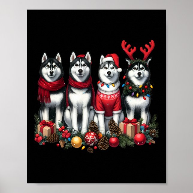 Póster Navidades Husky (Frente)