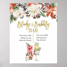 Póster Navidades Invernal Floral Bloody y Bar Bubbly