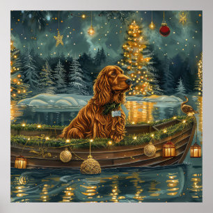 Póster Navidades irlandeses de la intemperie roja
