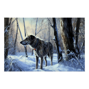 Póster Navidades irlandeses de Wolfhound Dejan Que Nieva