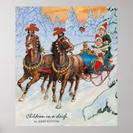 Póster Navidades Jenny Nyström Dashing durante la nieve