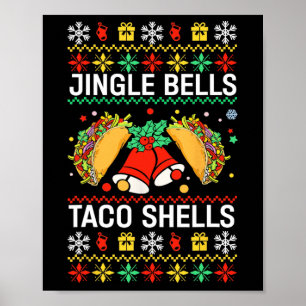 Póster Navidades jingle Bells Taco bombardea graciosa uni