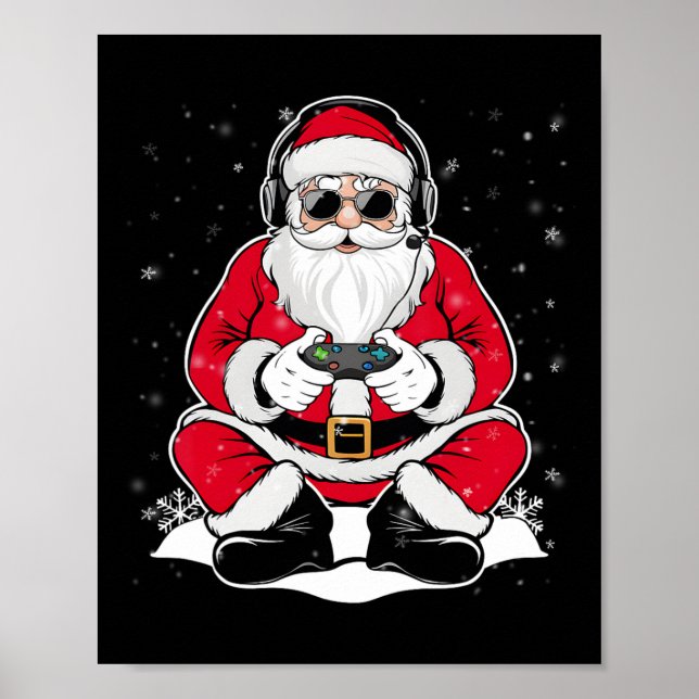Póster Navidades Jugadores Jóvenes Videojuego Adolescente (Frente)