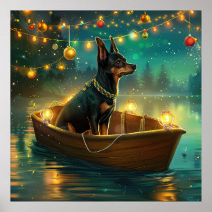 Póster Navidades Kelpie australianos disfrutan del viaje 