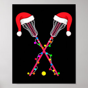 Póster Navidades Lacrosse Santa Hat iluminan divertidos d