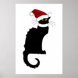 Póster Navidades Le Chat Noir Con Santa Hat