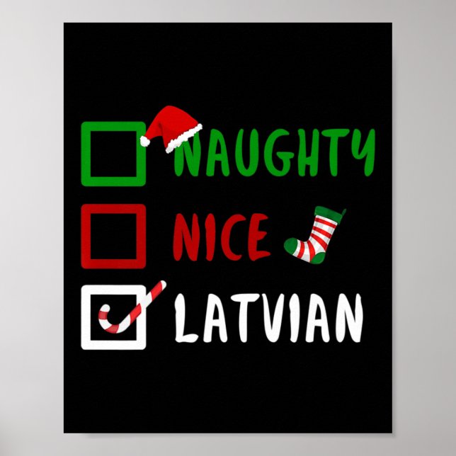 Póster Navidades letones graciosos y malvados de Santa Ma (Frente)