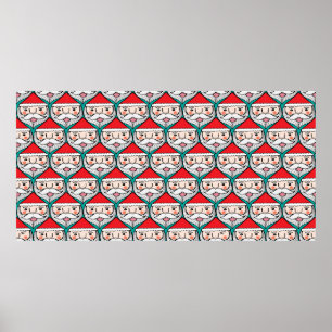 Póster Navidades lindo santa claus sonrisa cara palmadita