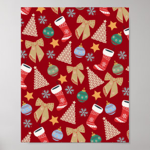 Póster Navidades lindos rojos