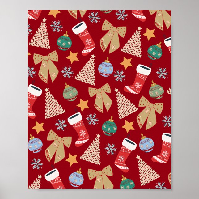 Póster Navidades lindos rojos (Frente)