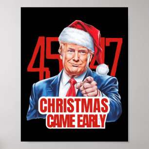 Póster Navidades llegaron temprano y gracioso Donald Trum