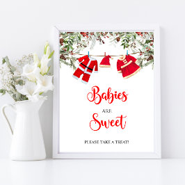 Póster Navidades Los Bebés Son Dulces Rótulos Baby Shower