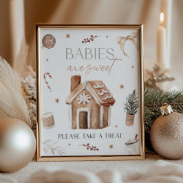 Póster Navidades Los Bebés Son Rótulo De Mesa Dulce