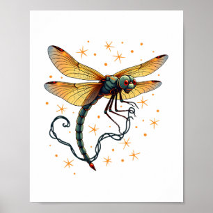 Póster Navidades Luces Dragonfly