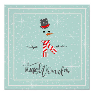Póster Navidades mágicos y maravillas Snowman Mint ID440