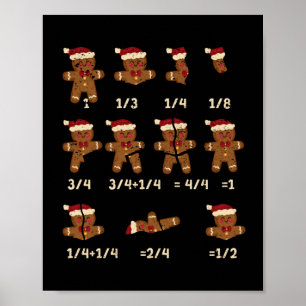 Póster Navidades Math Teacher Fracture Gingerbread Cookie