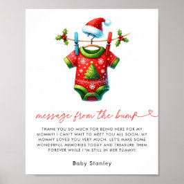 Póster Navidades Mensaje De Santa Baby Shower Desde El Go