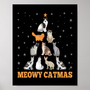 Póster Navidades Meowy Catmas Holiday Cat Lover Regalo