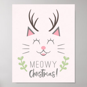 Póster Navidades Meowy   Gato corto, anguilas