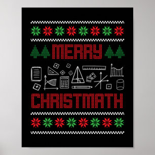 Póster Navidades Merry Christmath Nerd Geeks Teacher Gift
