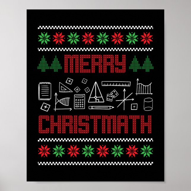 Póster Navidades Merry Christmath Nerd Geeks Teacher Gift (Frente)
