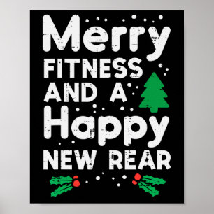 Póster Navidades Merry Fitness Feliz Navidad Trasera Work