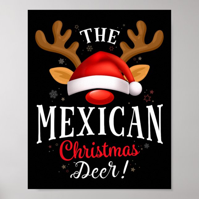 Póster Navidades mexicanos con pareja de Navidad Deer Pjs (Frente)