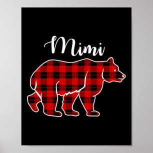 Póster Navidades Mimi Bear Red Plaid Costume Fam Costume