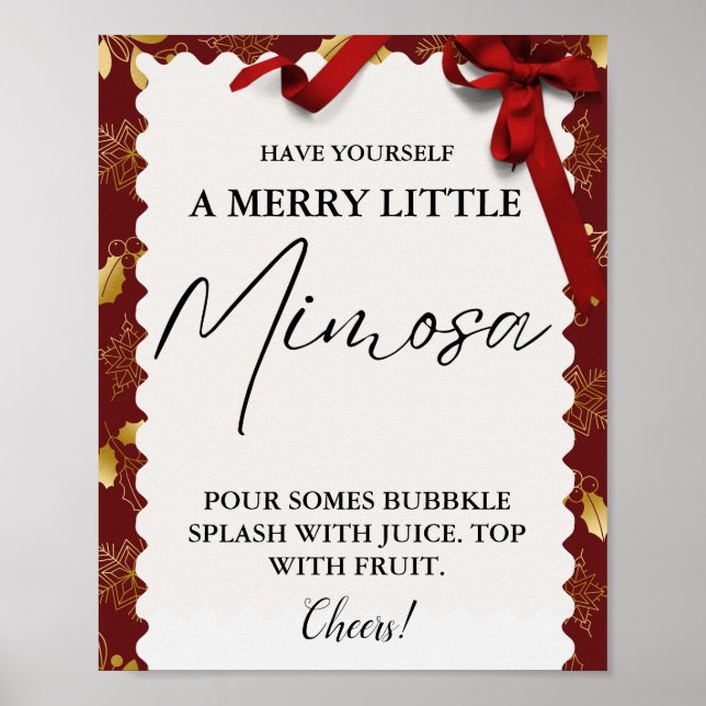 Póster Navidades Mimosa bar Rótulo Brunch Family (Frente)