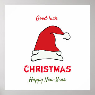 Póster Navidades minimalistas y Año Nuevo Feliz